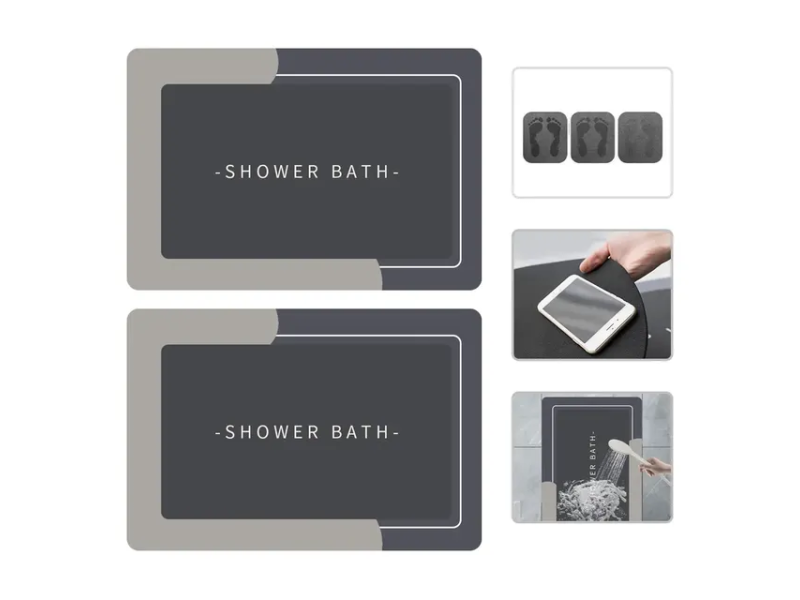 Kit 2 Tapete Banheiro Antiderrapante Absorvente Magico 40x60